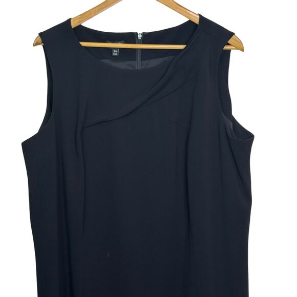 Talbots Woman Plus Size 18W Draped Neckline Black Sheath Dress - Picture 2 of 7